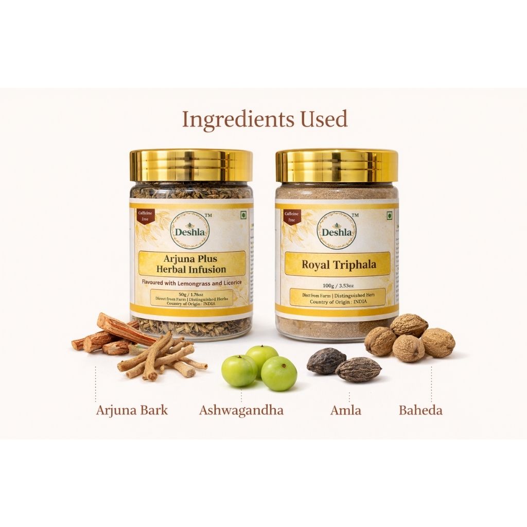 Arjuna bark powder for cardiovascular support and cholesterol balance Ayurvedic remedy