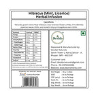 Label of Hibiscus (Mint, Licorice) Herbal Infusion with Deshla branding