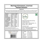 Label for Moringa (Cinnamon, Licorice) Herbal Infusion with Deshla branding