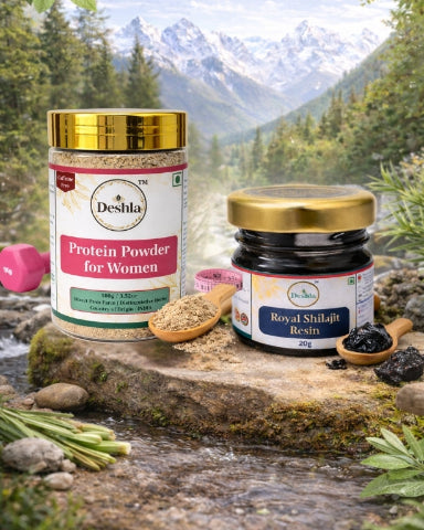 Shilajit + Men Protein Combo | Strength & Energy – Deshla Herbs